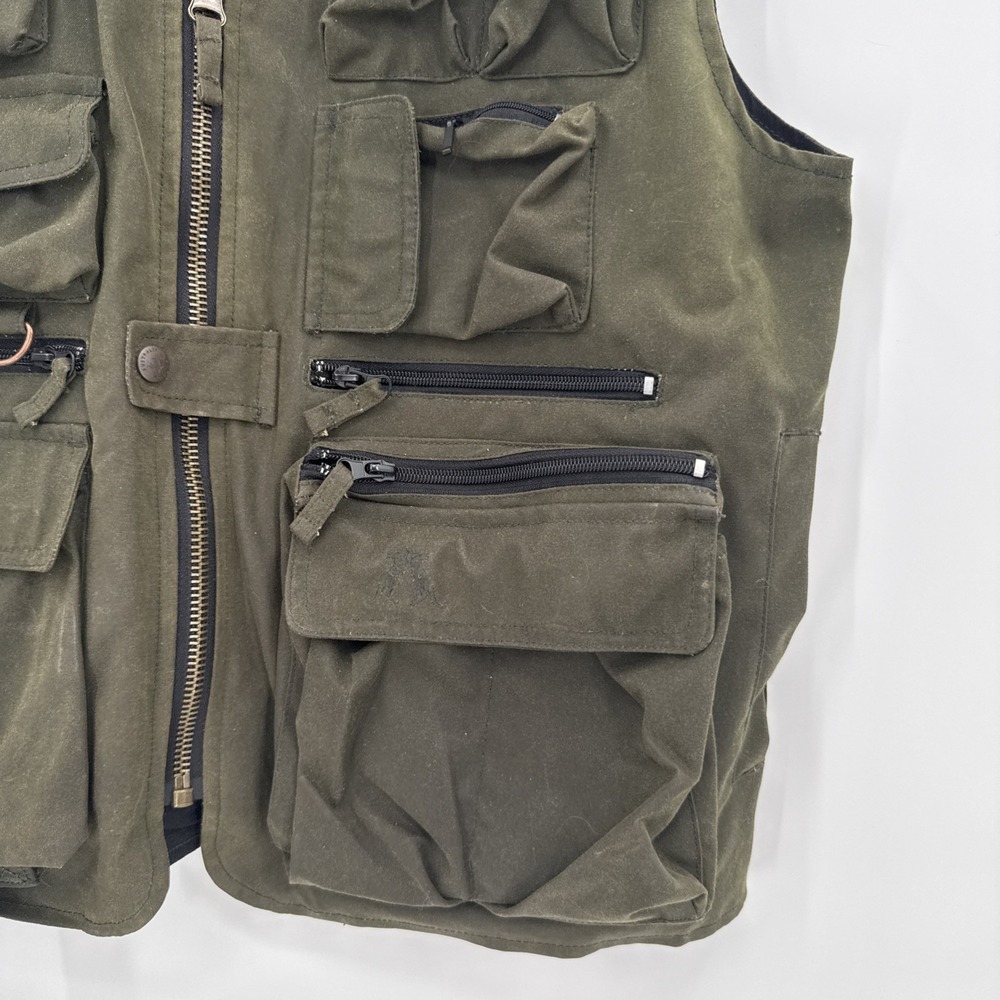 Kakadu Mens Oilskin Wax Tactical Vest Size Large Outdoors Fishing Australia - Picture 5 of 12